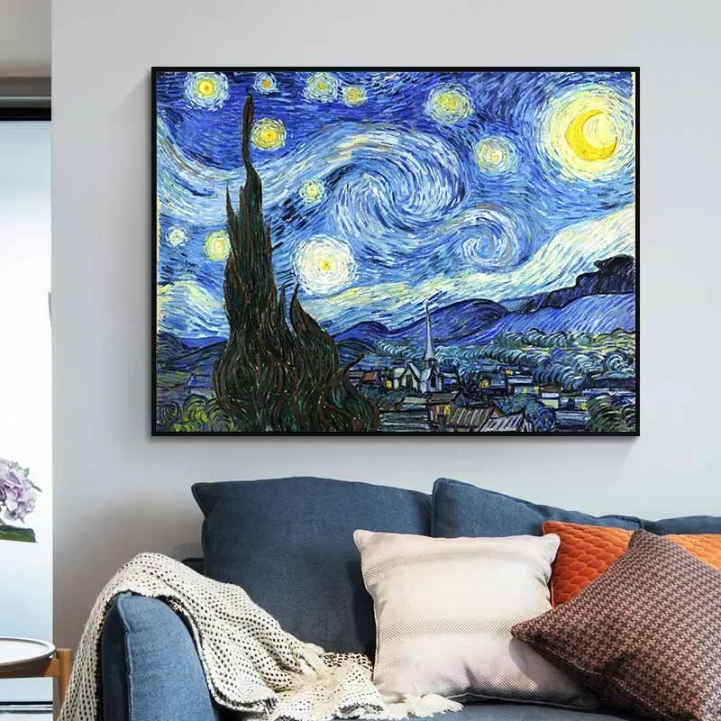 Tranh phong cảnh Đêm đầy sao (Starry Night) - Vincent Van Gogh