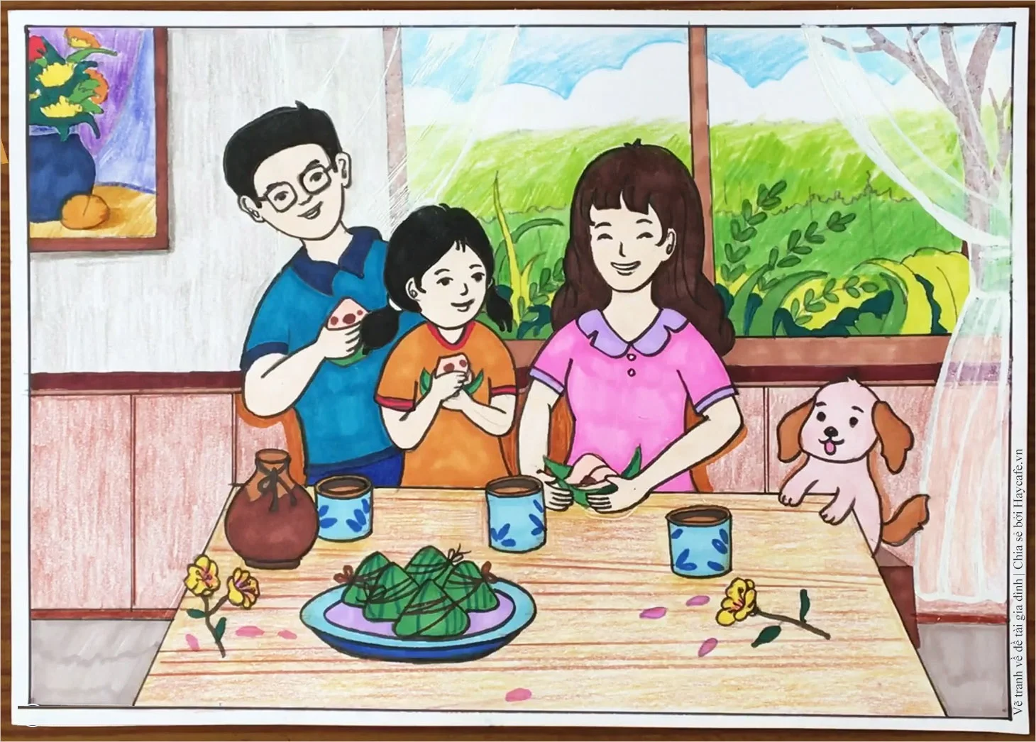 Cách vẽ tranh gia đình đơn giản, đẹp, ý nghĩa kèm 60+ tranh mẫu gợi ý