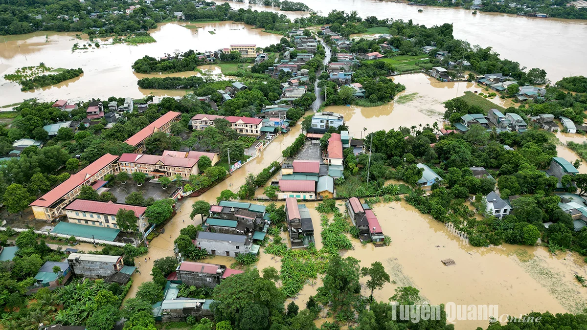Những hình ảnh lũ lụt tại thành phố Tuyên Quang nhìn từ trên cao - Báo Tuyên Quang điện tử