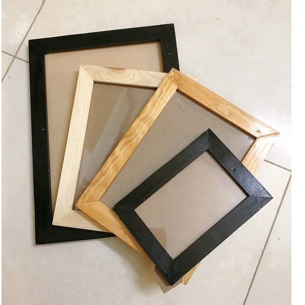 Khung tranh khung ảnh gỗ mộc có vân | Shopee Việt Nam