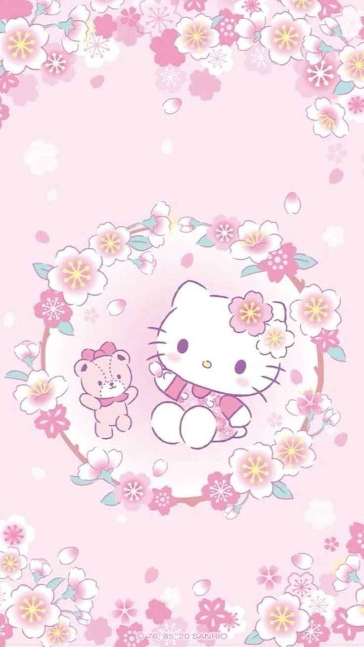 Hình nền Hello Kitty hoa anh đào