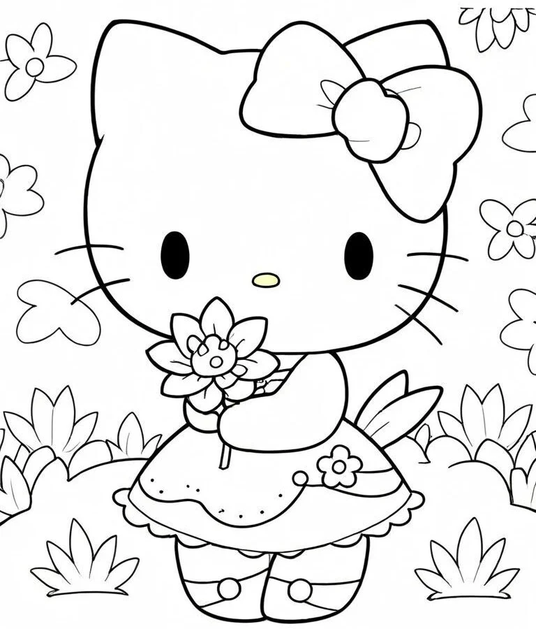 Tranh tô màu Hello Kitty - Người bạn nhỏ giúp bé yêu sáng tạo mỗi ngày - 1