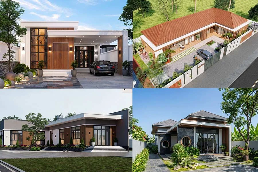 25+ Mẫu nhà chữ L 1 tầng 3 phòng ngủ đẹp kèm bản vẽ chi